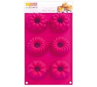SCRAP COOKING 3100 Multi 6 Kouglofs Fantaisie Moule Silicone Rose 32 x 17,5 x 4 cm