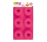 ScrapCooking Moule silicone Babas et Donuts 3101 Rose 33 x 17,5 x 3 cm