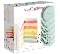 ScrapCooking - 5 Moules à Layer Cake - Moules Silicone Ø 18 cm - Gâteau à Étages, Rainbow Cakes, Gâteaux Anniversaire - Pâtisserie Professionnel - 2065