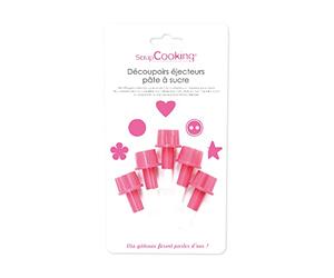 SCRAP COOKING 5103 Lot de 5 Petits Découpoirs en Forme Cœur/Pois/Fleur/Etoile/Bouton Plastique/ABS Multicolore 21,2 x 11,2 x 6 cm