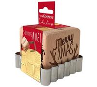 Kit tampon à biscuits - SCRAPCOOKING - Bois - 5 faces - Motif Christmas - Avec découpoir inox