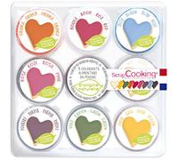 SCRAP COOKING Boite de 9 Colorants Alimentaires d’Origine Naturelle en Poudre Bleu, Jaune, Rose, Pourpre, Orange, Vert, Rouge, Blanc, Noir Cake Design Pâtisserie pour Desserts, 1 Unité