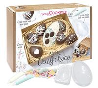 SCRAP COOKING - Coffret Atelier Œufs Choco - Kit Pâtisserie Pâques avec Moules Oeufs Chocolat, Stylos Alimentaires, Décorations Sucrées & Boite de Transport - Avec Recettes - 3797