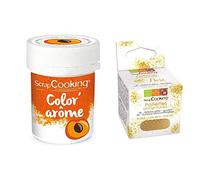SCRAP COOKING Colorant Alimentaire Orange arôme Abricot + Paillettes dorées