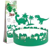 SCRAP COOKING - Déco Gâteau Dino - Kit Décoration pour Gâteau, Pâtisserie, Dessert, Anniversaire - Thème Dinosaure - Cake Design - 4911 Vert