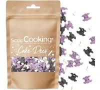 SCRAP COOKING - Décors Sucrés Os & Tête de Mort Décoration Pâtisserie Halloween Noir Violet - 50 g - 7414