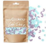 SCRAP COOKING - Décors Sucrés Sirène 55 g - Décorations Alimentaires pour Pâtisserie, Gâteaux, Cupcakes - Coquillages, Sirène - Turquoise & mauve - Mer, Océan - 7437