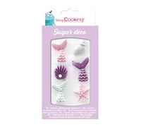 SCRAP COOKING Décosucres Sirène - Décor Sucrés pour Gâteaux, Pâtisseries,15 g - 7012