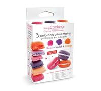 3 colorants alimentaires - orange, violet, rose Orange
