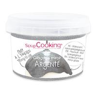 SCRAP COOKING - Mix Glaçage Miroir Argenté 300 g - Préparation Facile & Pratique - Ingrédient pour Pâtisseries, Desserts, Bûches de Noël, Entremets, Mousses, Gâteaux - Cake Design - 4655