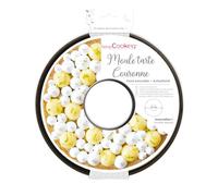 SCRAP COOKING - Moule à Tarte Couronne - Moule Antiadhésif avec Trou et Fond Amovible - Diamètre 30 cm - Cercle Pizza Quiche Galette Accessoire Pâtisserie - 1320, Noir