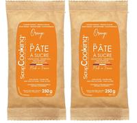SCRAP COOKING - Pâte à Sucre Orange 250 g (Lot de 2)