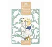 SCRAP COOKING - Plaque Découpoir 15 Biscuits Animaux - Moule Pâtisserie avec Formes Emporte-pièces pour Biscuits, Sablés, Décoration - Dinos, Lion, Éléphant, Ours - Vert - 2074