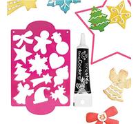 SCRAP COOKING Plaque découpoirs à biscuits Noël 12 pièces + Stylo de glaçage noir 20 g