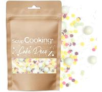 SCRAP COOKING - Pot de Décors Sucrés Spring 80g - Couleurs Pastel - Décorations Printanières en Sucre pour Pâtisserie, Desserts, Gâteaux, Biscuits, Cupcakes, Anniversaires, Pâques - 7447