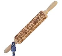 SCRAP COOKING Rouleau à Pâtisserie en Bois « Casse-Noisette » avec Motifs Noël - Rouleau à Empreintes avec Décorations Gravées en Relief 3D pour Biscuits, Petits Gâteaux - 5235