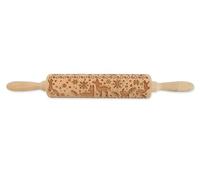 SCRAP COOKING - Rouleau à Pâtisserie en Bois Forêt enchantée avec Motifs 39cm - Rouleau à Empreintes avec Décorations Gravées en Relief pour Biscuits - Accessoire Décoratif - 5236