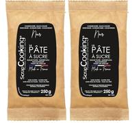 SCRAP COOKING - Sachet Pâte à Sucre Noire - Pour Pâtisseries, Gâteaux, Desserts - 7225-250g (Lot de 2)