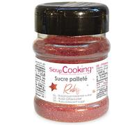ScrapCooking Paillettes sucrées Rubis – Sucre pailleté pour décoration de pâtisserie – 160 g