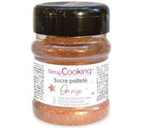 SCRAP COOKING Sucre Pailleté Or Rose 160g - Poudre Alimentaire Pailleté, Décoration Pâtisserie, Bûche, Entremets, Petits Gâteaux - 4547