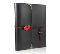 Scrapbook Album Photo en Cuir Livre d'or de Mariage Souvenirs Bricolage avec 60 Pages Noires Cadeau pour Saint-Valentin Anniversaire Noël Voyage Mariage pour Épouse Mère Fille Petite Amie