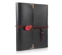 Scrapbook Album Photo en Cuir Livre d'or de Mariage Souvenirs Bricolage avec 60 Pages Noires Cadeau pour Saint-Valentin Anniversaire Noël Voyage Mariage pour Épouse Mère Fille Petite Amie