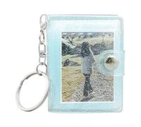 Scrapbook Keychain, Small Photo Album with 24 Pockets | Clear Key Ring Binder for Kids Wallet Backpack Adults Women Birthday Wedding School