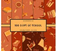 Scrapbook Paper - 100 Days of School: Boho Terracotta Themed, Double Sided, 8 x 8 Inches, Decorative Craft Paper for Journaling, Cardmaking, Collage, Decoupage, Backing, & More