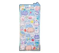 Scrapbook Sticker | 3D Tactile Experience Cartoon-themed | Journal Ledger Book Decal | for Water Cups Laptops Wall Guitars Suitcases Luggage Notebook Envelop Glasses