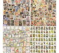 Scrapbooking Autocollant Vintage, 400 Pcs Autocollants Timbre, Deco scrapbooking Vintage Stickers Papillon Ville Peinture Fleurs Animal Étoile pour Scrapbooking Deco de DIY Album Photo Carte de Voeux