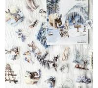 Scrapbooking Autocollants pour Scrapbooking Accessoires Ta Joyeux Autocollants PET Clear Sticker Book 20 feuilles Bullet Journaling Autocollants décoratifs pour album DIY (Forêt de neige)