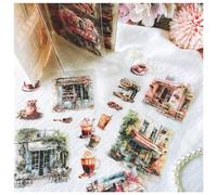 Scrapbooking Autocollants pour Scrapbooking Accessoires Ta Merry Stickers PET Transparent Autocollant Livre 18 Feuilles Journal Bullet Autocollants Décoratifs pour Album Fait Main (Café)