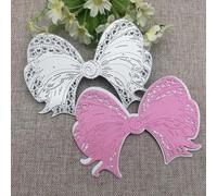 Scrapbooking Dies cuts, 15,2 x 11,2 cm, avec nœud en dentelle, fond en métal, découpe en métal, pochoir, album, carte papier, pochoir