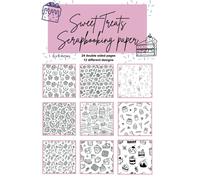 Scrapbooking Paper Black And White Designs, Sweets Cakes, Coloring Book: Monochromatic Paper Arts And Crafts