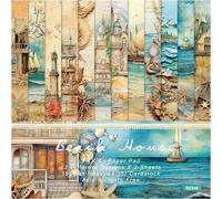 Scrapbooking Papier,24 Feuilles Vintage Papier Scrapbooking Marin,15 X 15 Cm Papier Décoratif Scrapbooking,Papier À Motif Scrapbooking Accessoires Pour Journal,Carnet,Diy Album,Artisanat