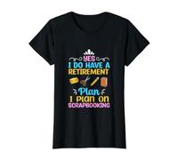 Scrapbooking Plan de Retraite Funny Scrapbook T-Shirt Graphique avec Valeur, Femme, Noir, M