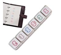 Scrapbooking Small Stamps Set - 6 Piece Cartoon Theme | Reusable ABS Crafting Tools, DIY Card Making Accessory, Portable Decorative Art Supplies For Students Teachers Teens