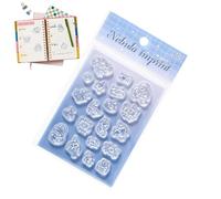 Scrapbooking Stamp Set, Silicone Clear Cute Decor Stamps with Acrylic Handle for Journal Use with Book Making Binding Notebook Planner Cards Photo Album Envelope Letter School Craft Supply System