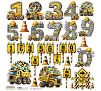 Scrapbooking Stickers Papier - ScrapLove - Garçon Anniversaire 1 Chiffres Travaux Routiers