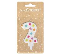 ScrapCooking Bougie d'anniversaire Chiffre 2 Blanc G