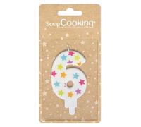 Scrapcooking 0386 Numéro 6 Bougie Paraffine Multicolore 15,5 x 8 x 1 cm