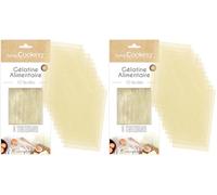 ScrapCooking - 10 Feuilles de Gélatine Bovine - Gélatine Alimentaire pour Cuisine & Pâtisserie - Entremets, Mousses, Panna Cotta, Bonbons, Terrines, Aspics, Gelées - 9421 (Lot de 2)