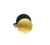 SCRAP COOKING - 10 Supports à Gâteaux Individuels Ronds - Diamètre 8 cm - Carton Réversible Doré & Noir - Réutilisables - Petits Disques Semelles Pâtisserie - Fabriqués en France - 5212