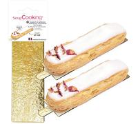 SCRAP COOKING ScrapCooking - 10 Supports à Gâteaux Individuels Ronds - Diamètre 8 cm - Carton Réversible Doré & Noir - Réutilisables - Petits Disques Semelles Pâtisserie - Fabriqués en France - 5212