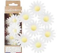 ScrapCooking - 18 Marguerites en Azyme - Fleurs Comestibles Décoration Gâteau - Déco Alimentaire Pièce-Montée, Cupcakes, Pâtisseries - Anniversaire, Mariage - 2296