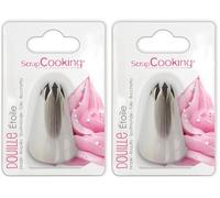 Scrapcooking 1802 Douille Etoile Inox Argent 14 x 10,8 x 3,2 cm, Étoile (Lot de 2)