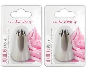 Scrapcooking 1802 Douille Etoile Inox Argent 14 x 10,8 x 3,2 cm, Étoile (Lot de 2)
