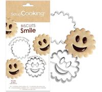 ScrapCooking - 2 Découpoirs à Biscuits « Smile » - Emporte-Pièces Sourire en Inox - Kit Moules pour Petits Gâteaux - Tartelettes Sablé Chocolat - Accessoires Pâtisserie Enfant Goûter - 2112