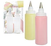 ScrapCooking - 2 Flacons Squeezers + Douilles 185 ml - Bouteille Pâtisserie - Pour Glaçages, Gâteaux, Biscuits, Sablés, Desserts - Sauce Chocolat - Plastique Alimentaire Flexible Cuisine - 5165