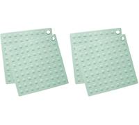 ScrapCooking - 2 Maniques Silicone Carrées - Manique de Cuisine & Pâtisserie - Souple & Maniable - Usage Four - Dessous de Plat - Vert d’Eau - 5282 (Lot de 2)